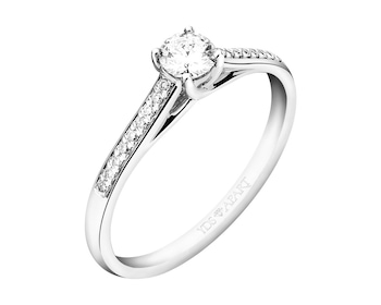 18ct White Gold Ring with Diamonds 0,24 ct - fineness 18 K