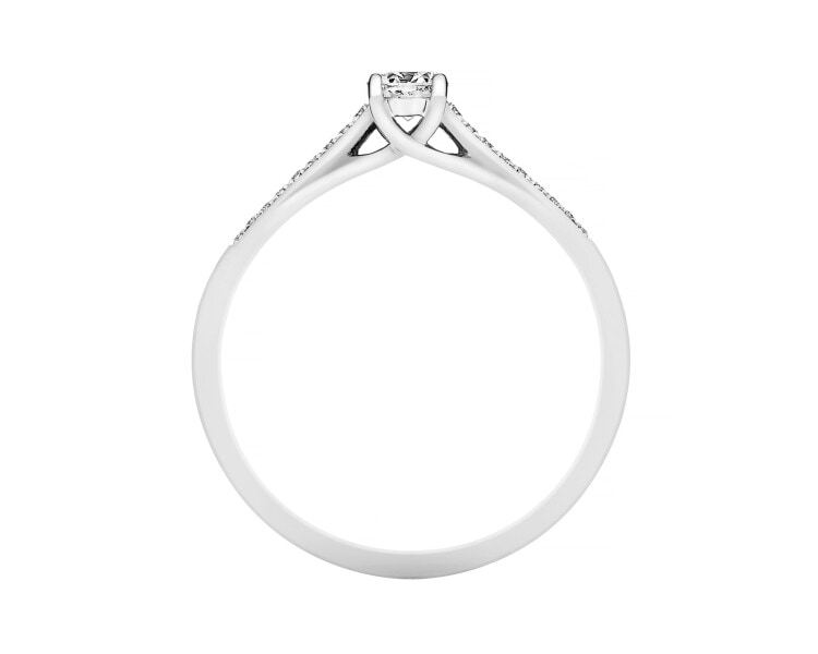 18ct White Gold Ring with Diamonds - 0,24 ct - fineness 18 K