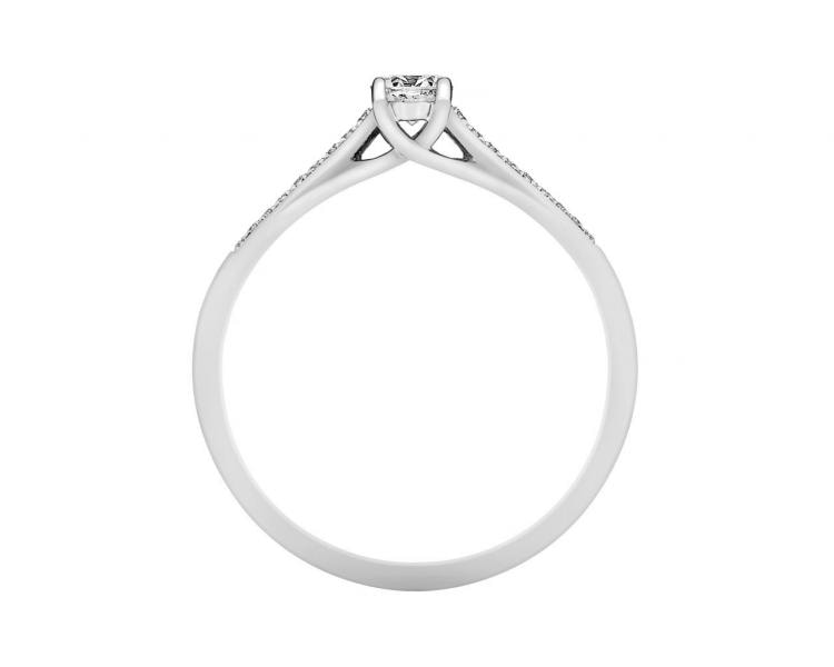 18ct White Gold Ring with Diamonds 0,24 ct - fineness 18 K