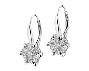 14 K Rhodium-Plated White Gold Earrings  - 1,00 ct - fineness 14 K