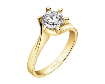 14 K Yellow Gold Ring with Diamond - 1,00 ct - fineness 14 K