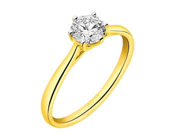 Prsten ze žlutého zlata s briliantem 0,50 ct - ryzost 585