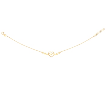 Gold bracelet, anker - heart, infinity