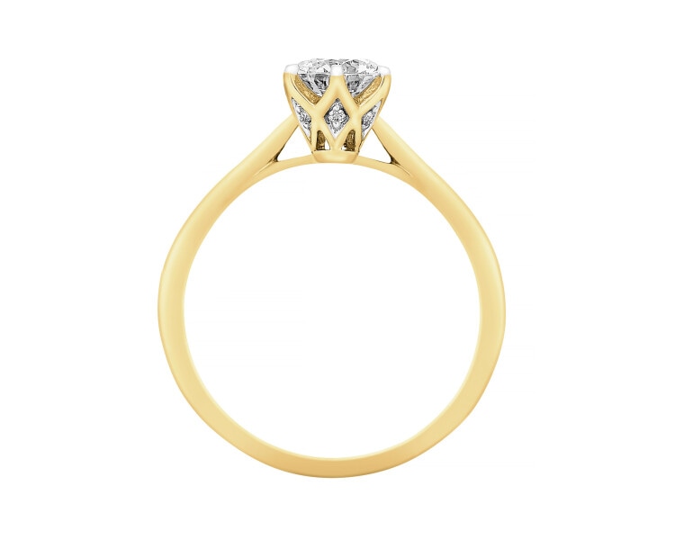 18ct Yellow Gold Ring with Diamonds - 0,72 ct - fineness 18 K