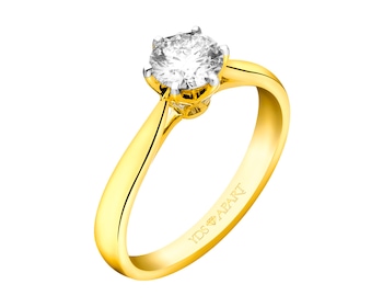 Prsten ze žlutého zlata s brilianty 0,72 ct - ryzost 750