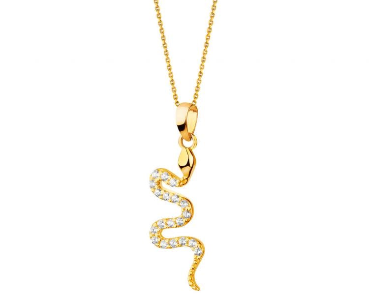 8 K Yellow Gold Pendant with Cubic Zirconia