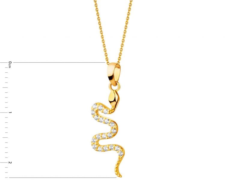 8 K Yellow Gold Pendant with Cubic Zirconia