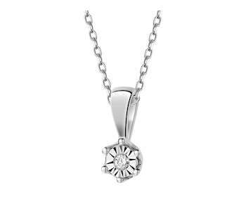 Přívěsek z bílého zlata s briliantem - 0,01 ct - ryzost 585
