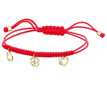 Náramek s prvky ze žlutého zlata s diamanty - 0,01 ct - ryzost 585