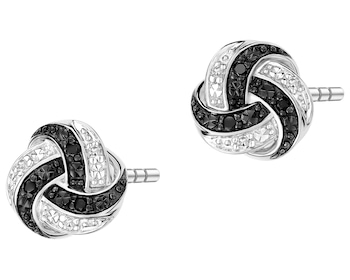 Náušnice z bílého zlata s diamanty - 0,03 ct - ryzost 585