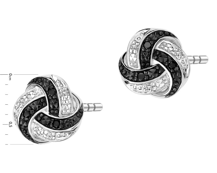 Náušnice z bílého zlata s diamanty - 0,03 ct - ryzost 585