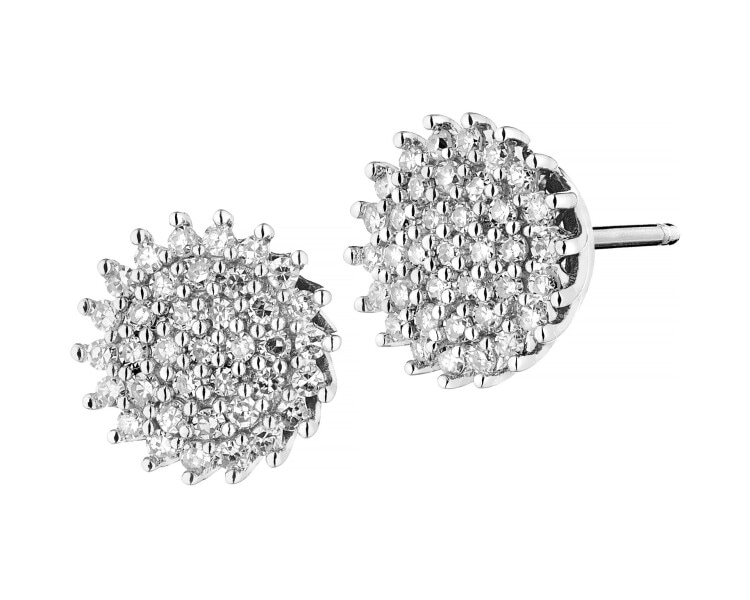 Náušnice z bílého zlata s diamanty - 0,24 ct - ryzost 585