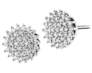Náušnice z bílého zlata s diamanty - 0,24 ct - ryzost 585