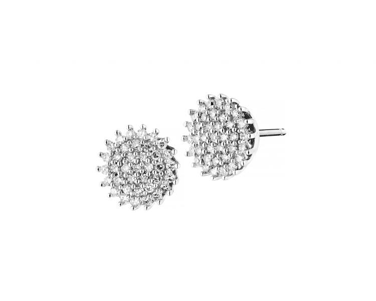 585 Rhodium-Plated White Gold Earrings with Diamonds 0,24 ct - fineness 14 K
