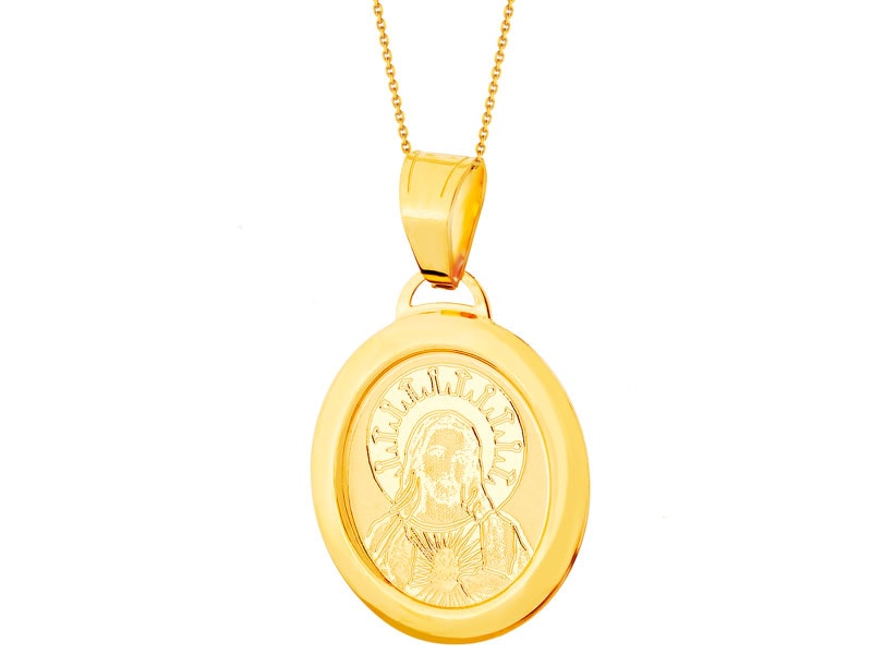Złota zawieszka - medalik Jezus