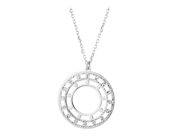 Stříbrný náhrdelník - rozeta, kroužek