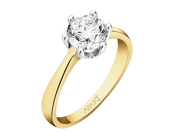 14ct Yellow Gold Ring with Diamond - 1,50 ct - fineness 14 K