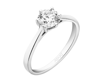 White gold diamond ring 1 ct - fineness 14 K