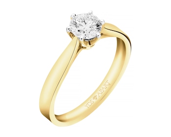 18ct Yellow Gold Ring with Diamond - 0,70 ct - fineness 18 K