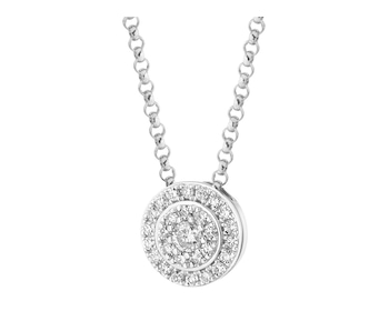 14 K Rhodium-Plated White Gold Necklace with Diamonds - 0,11 ct - fineness 14 K