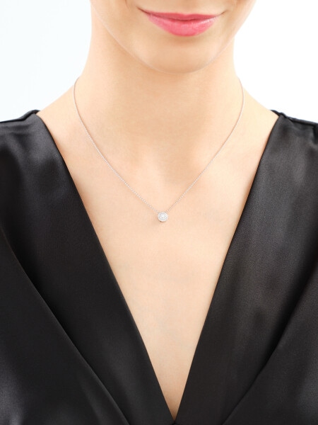 Náhrdelník z bílého zlata s diamanty - 0,11 ct - ryzost 585