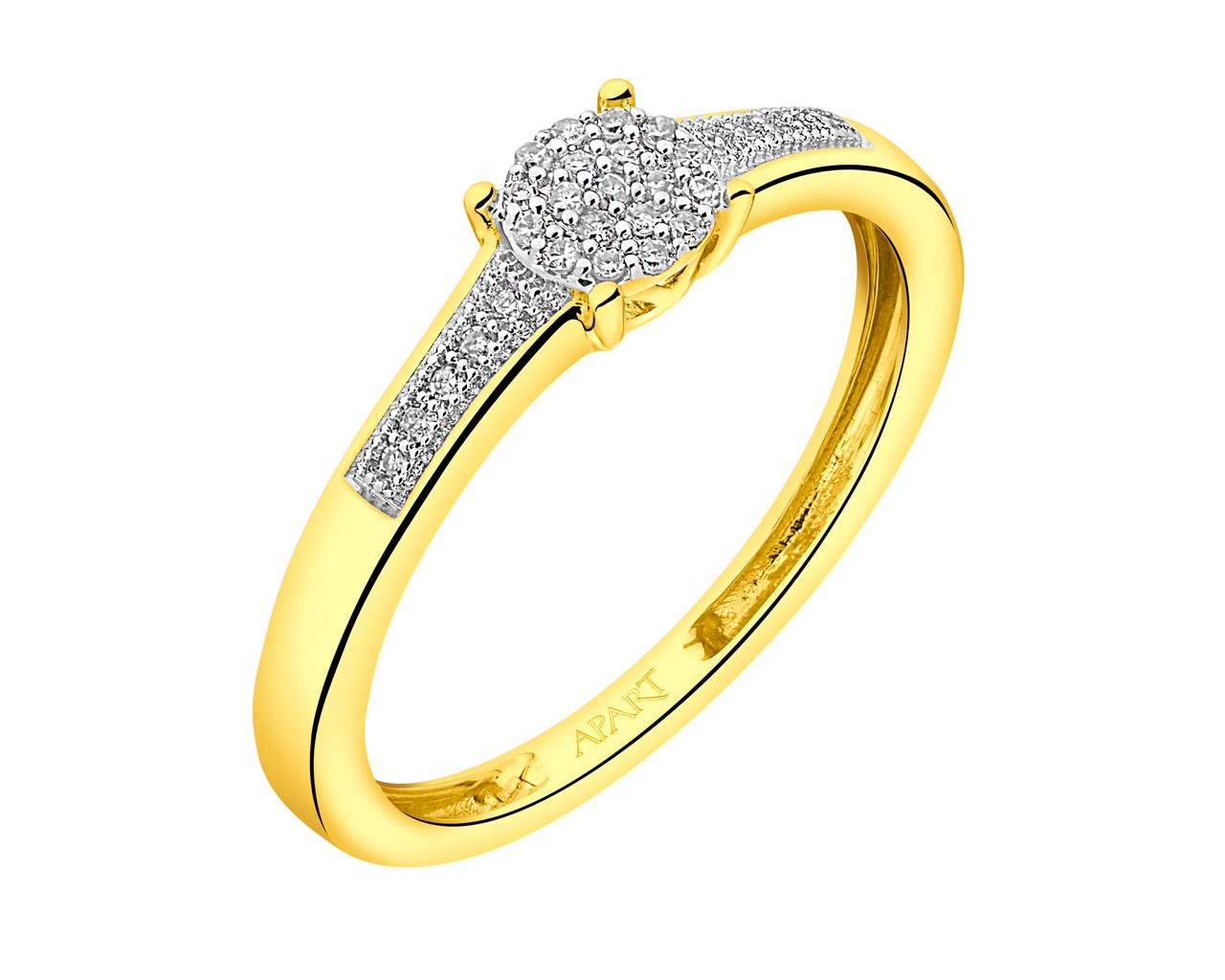 Zlatý prsten s diamanty  0,08 ct - ryzost 585