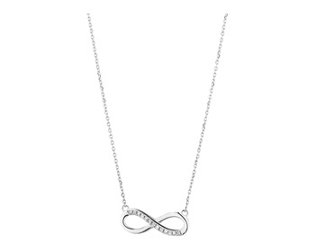Náhrdelník z bílého zlata s diamanty - nekonečno 0,03 ct - ryzost 750