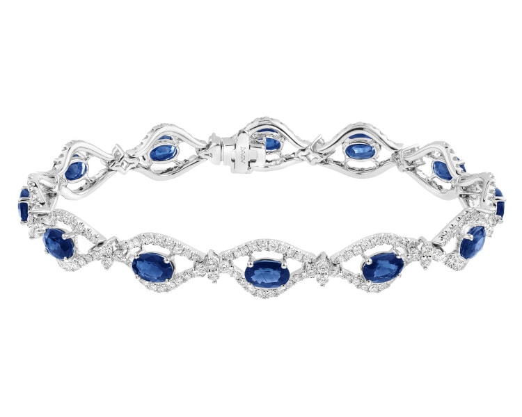 14 K Rhodium-Plated White Gold Bracelet - fineness 14 K
