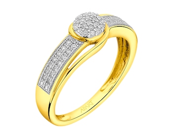 Zlatý prsten s diamanty  0,15 ct - ryzost 585