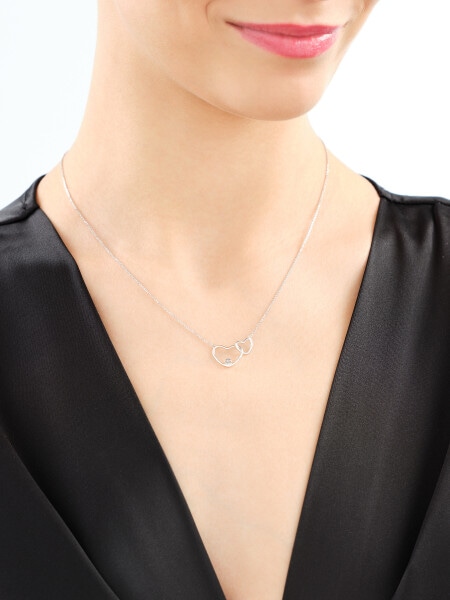 Náhrdelník z bílého zlata s diamantem - 0,003 ct - ryzost 585