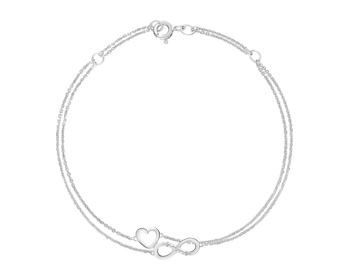 Náramek z bílého zlata s diamanty - nekonečno - 0,01 ct - ryzost 585
