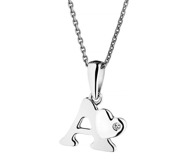 Přívěsek z bílého zlata s diamantem - písmeno A - 0,004 ct - ryzost 585