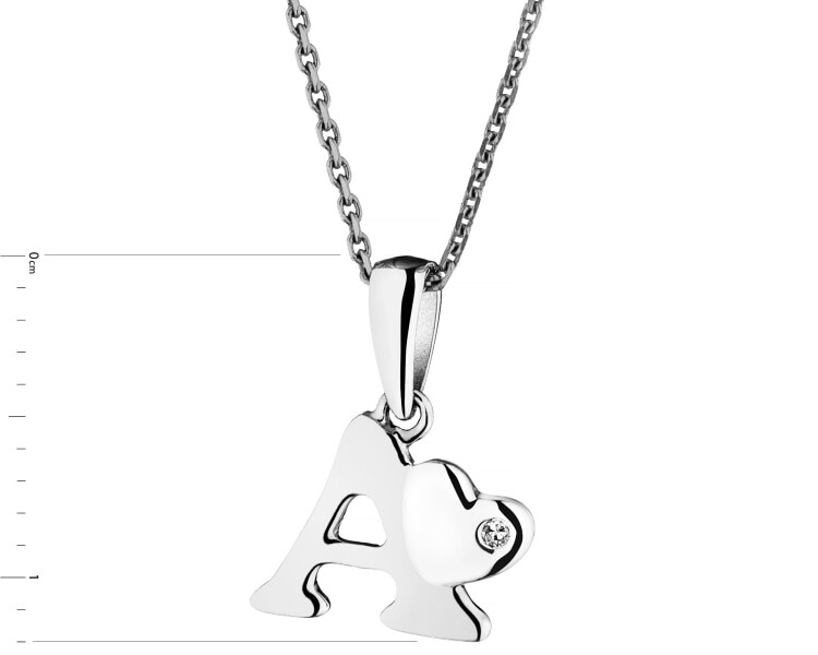 Přívěsek z bílého zlata s diamantem - písmeno A - 0,004 ct - ryzost 585