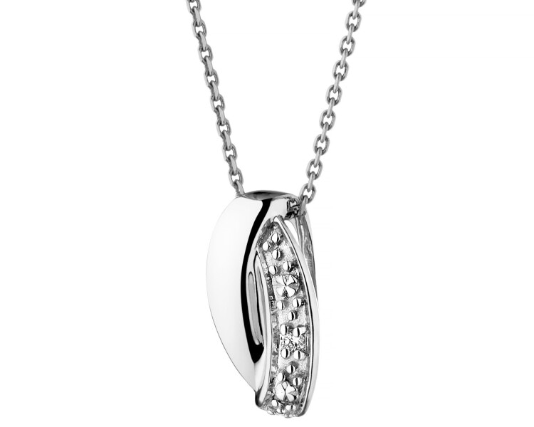 Přívěsek z bílého zlata s briliantem - 0,01 ct - ryzost 585