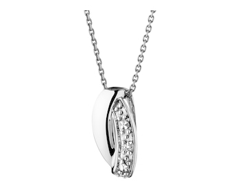 Přívěsek z bílého zlata s briliantem - 0,01 ct - ryzost 585