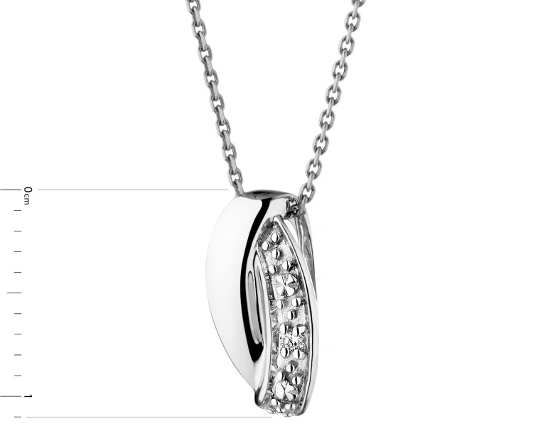 Přívěsek z bílého zlata s briliantem - 0,01 ct - ryzost 585