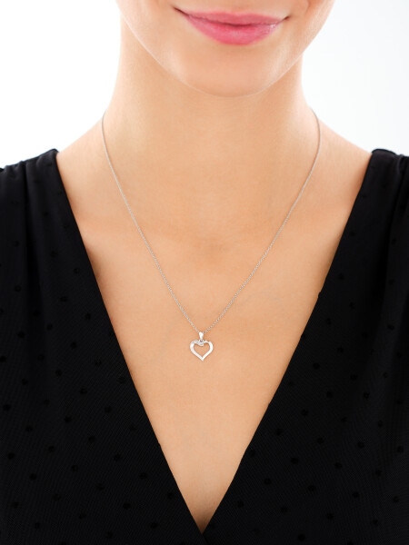 14 K Rhodium-Plated White Gold Pendant with Diamond - 0,002 ct - fineness 14 K