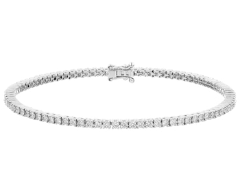 Bransoletka z białego złota z brylantami - 18 cm - 2,10 ct - próba 585