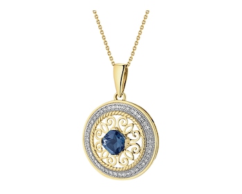 14 K Rhodium-Plated Yellow Gold Pendant  - fineness 14 K