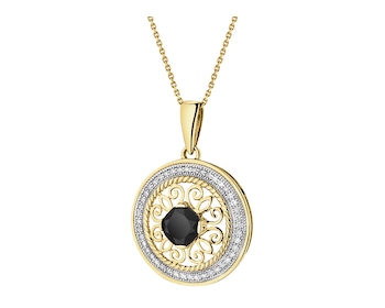 14 K Rhodium-Plated Yellow Gold Pendant - fineness 14 K