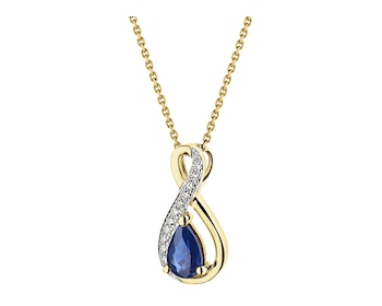 14 K Rhodium-Plated Yellow Gold Pendant  - fineness 14 K