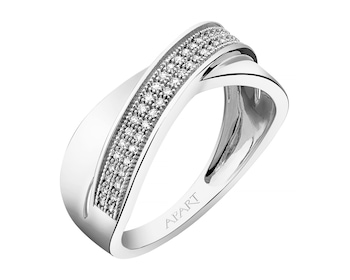 Prsten z bílého zlata s diamanty - 0,14 ct - ryzost 585