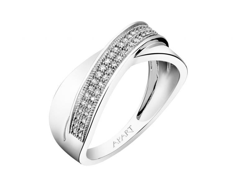Prsten z bílého zlata s diamanty 0,15 ct - ryzost 585