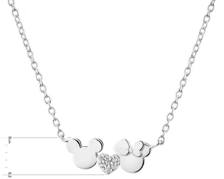 Stříbrný náhrdelník se zirkony - Minnie Mouse, Disney