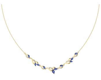 9 K Rhodium-Plated Yellow Gold Necklace  - fineness 9 K