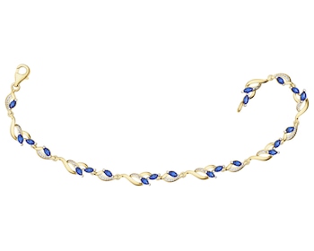 9 K Rhodium-Plated Yellow Gold Bracelet  - fineness 9 K