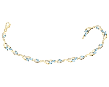 9 K Rhodium-Plated Yellow Gold Bracelet  - fineness 9 K