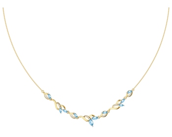 9 K Rhodium-Plated Yellow Gold Necklace  - fineness 9 K