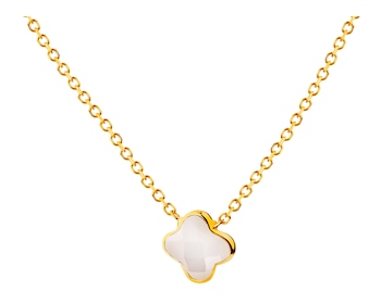 Zlatý náhrdelník s přírodní perletí - anker
