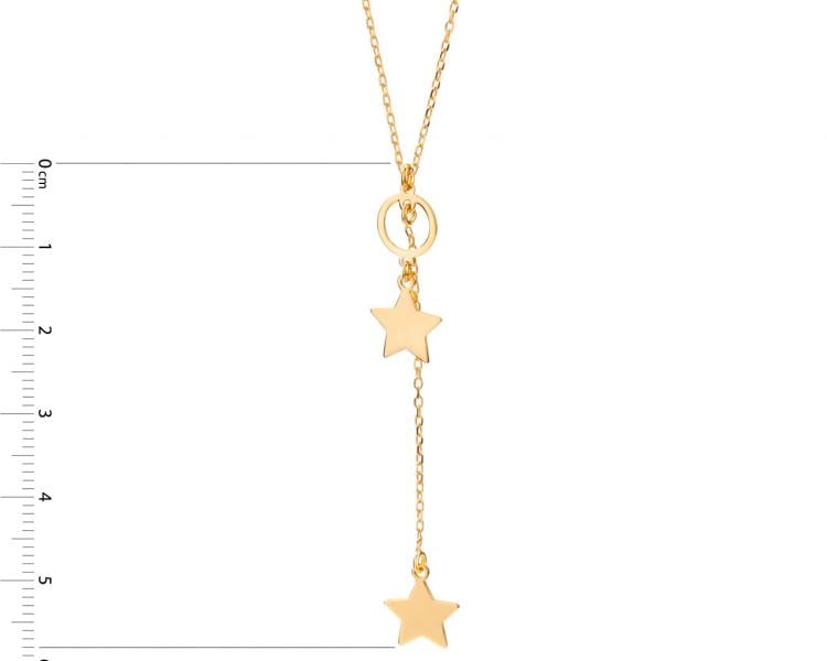 Pozlacený stříbrný náhrdelník - hvězdy, kroužek